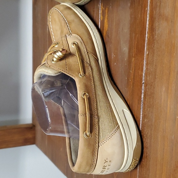 Gold & Leather Sperry Top Siders - Picture 6 of 9